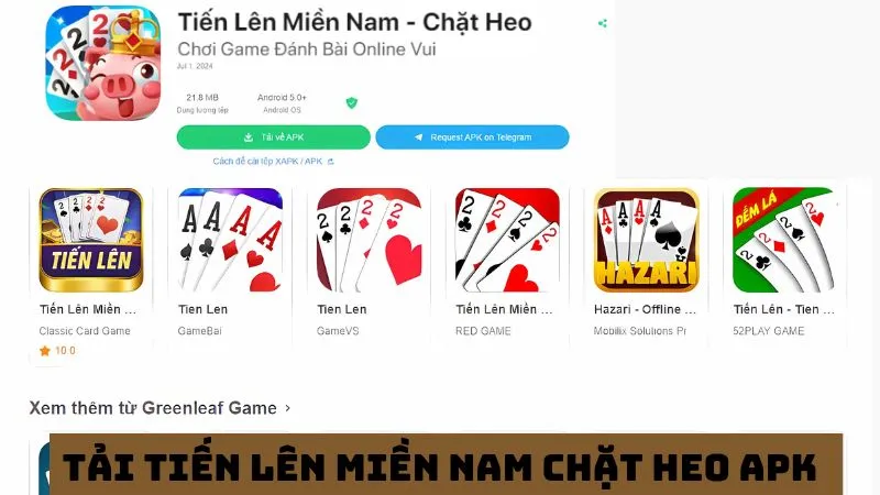 Tiến lên miền Nam chặt heo apk: Tải game nhanh chơi thả phanh 2 Tải game tiến lên apk về điện thoại android